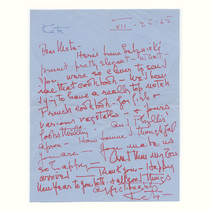 Autograph letter - Signed - Katharine Hepburn - Bauman Rare Books