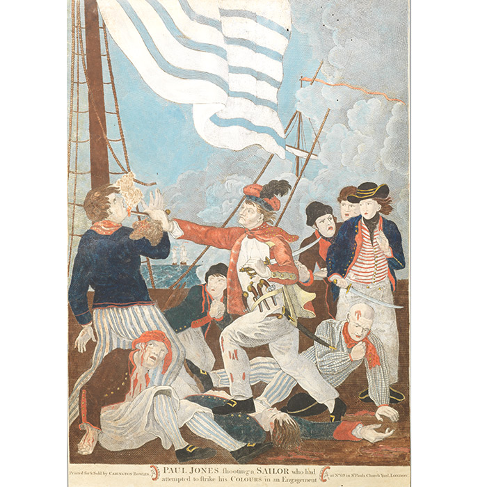 Paul Jones Shooting a Sailor who had attempted to strike his Colours in an Engagement