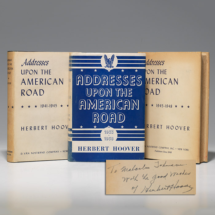 Addresses upon the American Road. 1933-1938, 1941-1945, 1945-1948. WITH: Two typed letters signed.