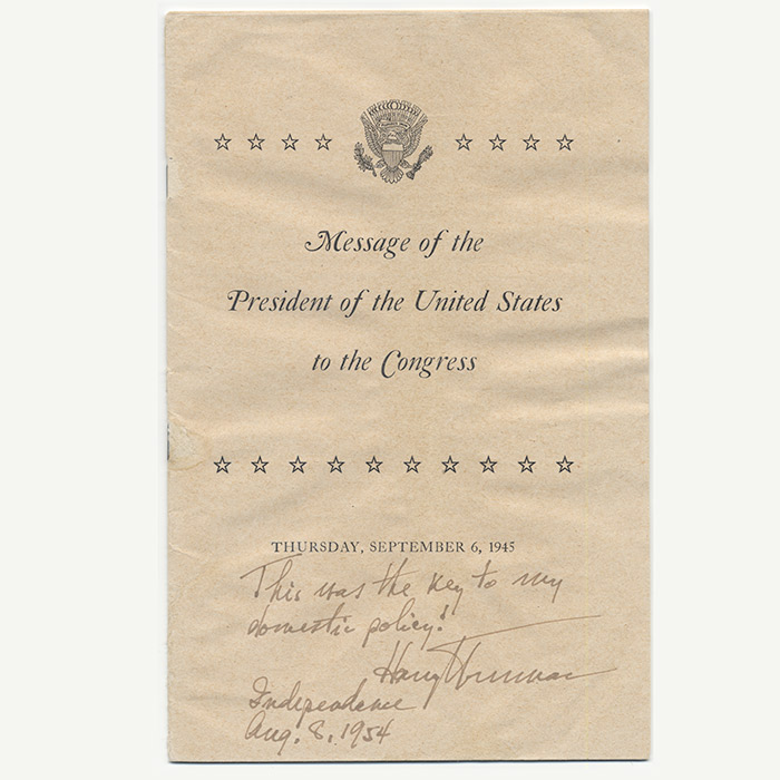 Message of the President of the United States to the Congress. Thursday, September 6, 1945