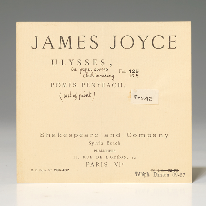 Printer&#39;s advertisement for Ulysses
