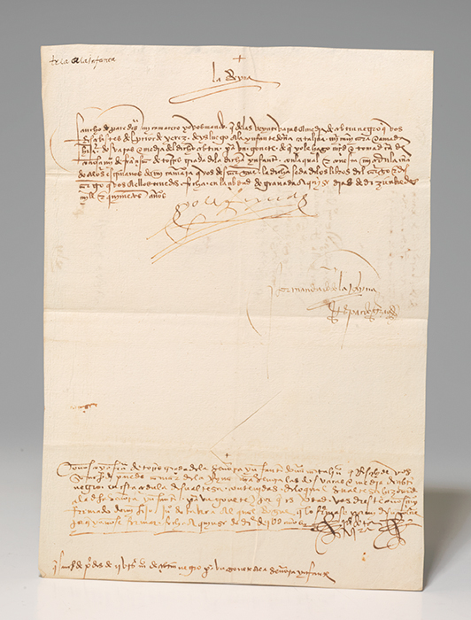 Manuscript document signed. Framed with portrait