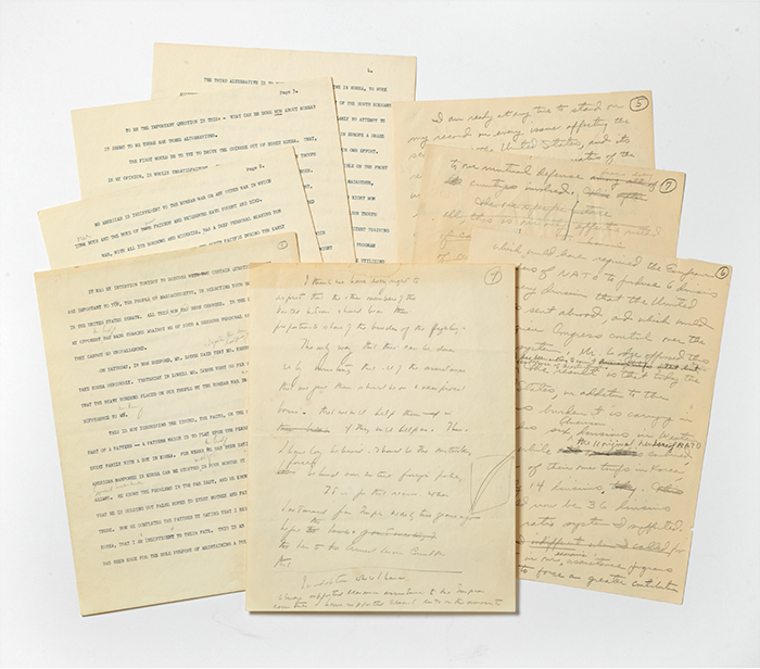 Autograph and Typed Manuscript Campaign Speech