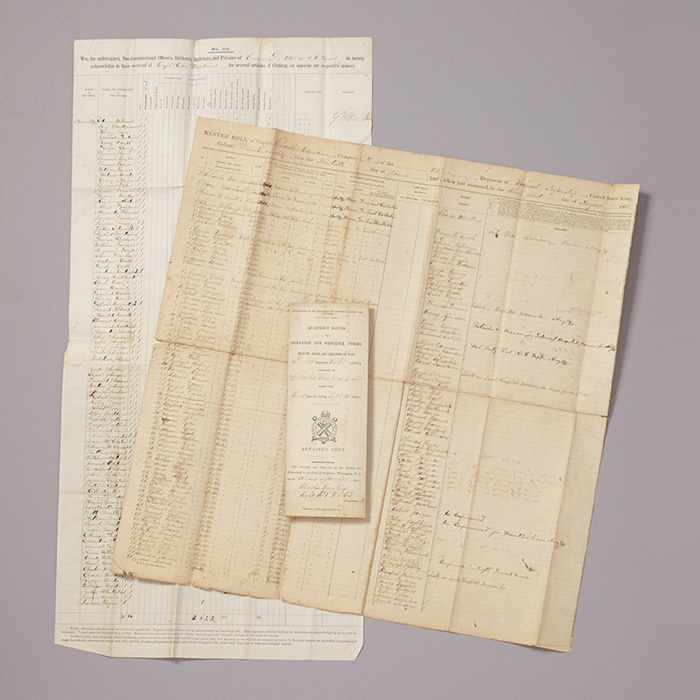Archive related to the 137th United States Colored Infantry Regiment, including muster roll