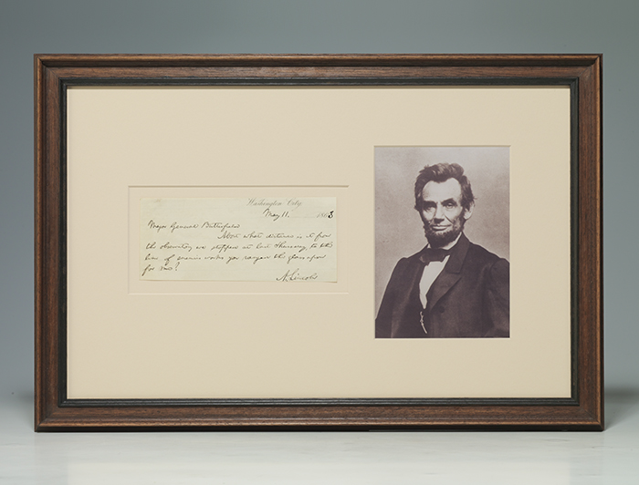 Autograph note signed &quot;A. Lincoln&quot;