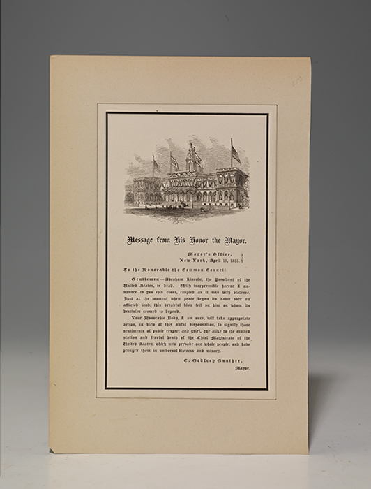 Handbill [&quot;Message from His Honor the Mayor&quot;]