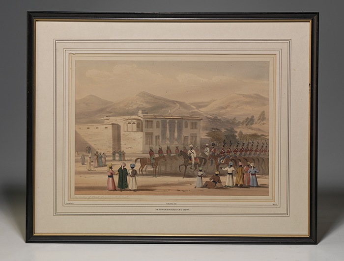 Hand-colored lithograph [&quot;The Entry of Shah Soojah into Cabool&quot;]