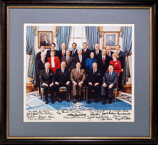 Photograph signed [1984 Reagan cabinet]