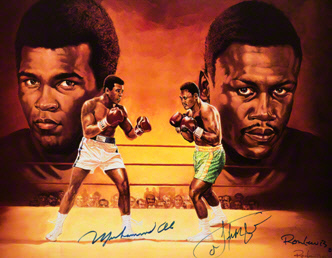 Original color lithograph, signed by Ali and Frazier