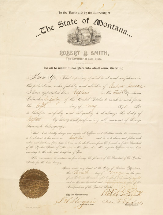 Spanish-American War Appointment signed