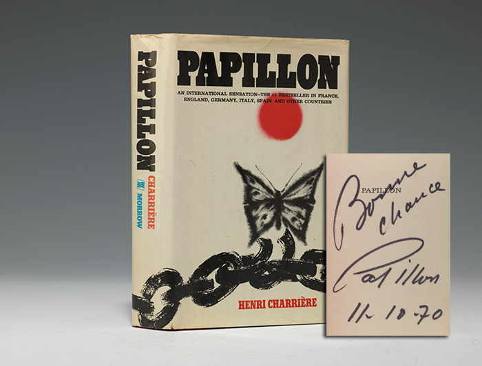 Papillon First Edition Signed Henri Charriere Bauman Rare Books