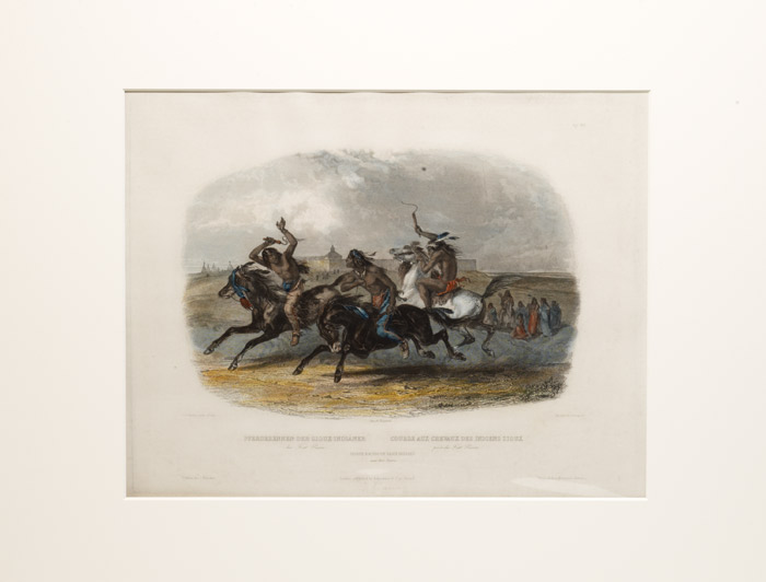 Horse Racing of Sioux Indians near Fort Pierre First Edition - Karl Bodmer - Bauman Rare Books