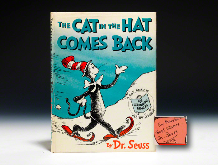 Cat in the Hat Comes Back First Edition Signed Dr. Seuss Bauman